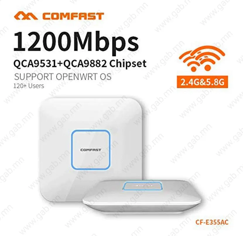 NW Access Point COMFAST CF-E355AC-V2 Dual Band 2.4+5GHz wireless Ceiling AP 1200M Wifi Gab.mn_01b.webp