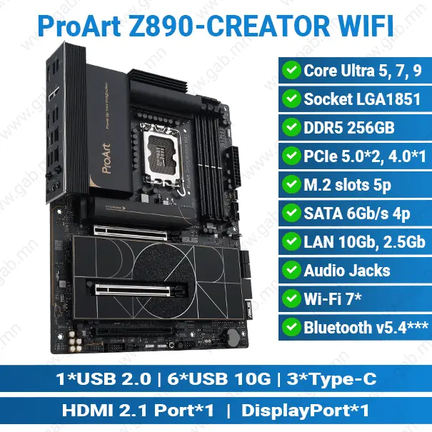 ProArt Z890-CREATOR WIFI D5 | ASUS Motherboard