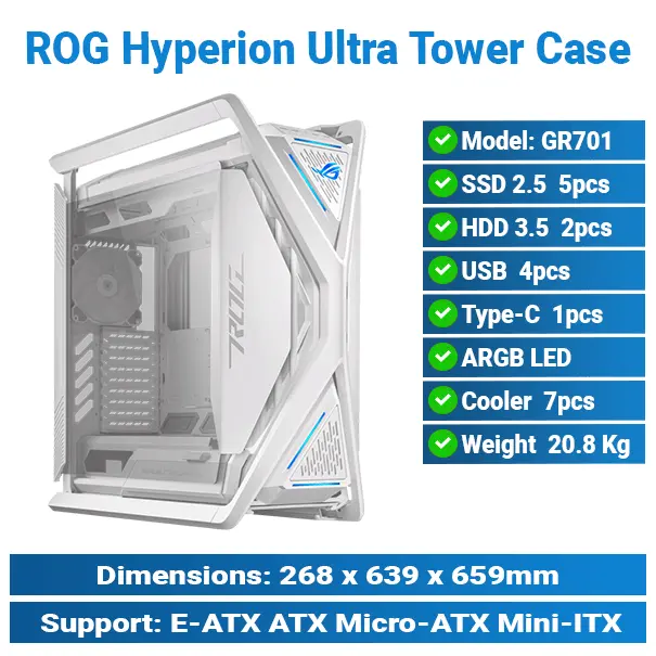 Asus ROG Hyperion GR701 Ultra Tower White Case