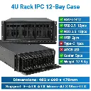 12 x 3.5" Drive Bays Storage 4U Rack IPC Case