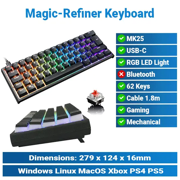 Magic-Refiner MK25 Black Gaming Keyboard KMP