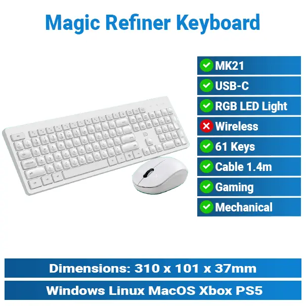 Decdeal ik7830 Wireless White Keyboard Mouse KMP