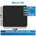 20*24*0.3mm Black Desktop Mouse Pad KMP