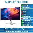 Dell P2725H Pro 27" Plus 100Hz (HDMI, VGA, DP) Type-C Black Desktop Monitor