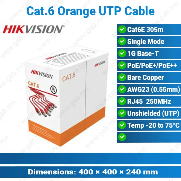 Cat6E 24AWG Copper 0.56mm 305m 1G UTP Cable Network