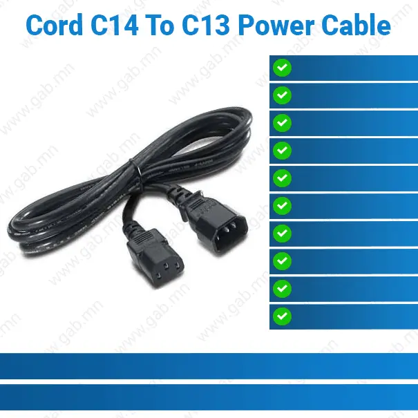 Cord C14 To C13 Power Cable