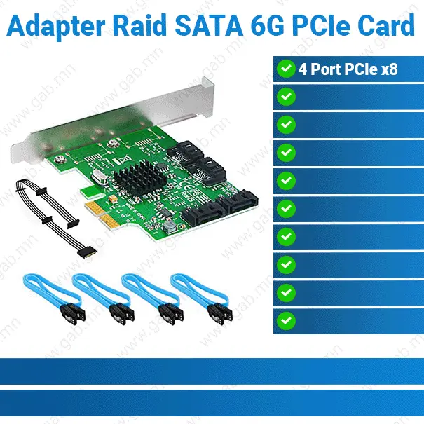 Adapter Raid Marvell SATA 6G 4-port PCIe Card