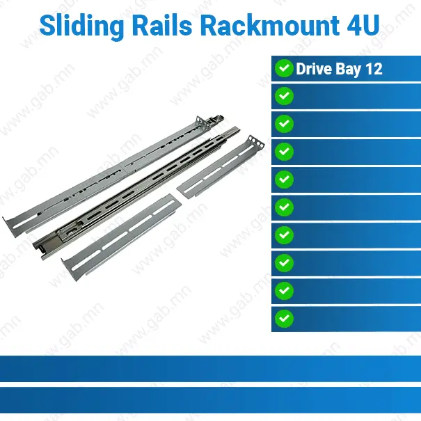 Drive Bay 12 Sliding Rails Rackmount 4U