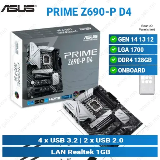 [#12'0007] PRIME Z690-P D4 | ASUS Motherboard