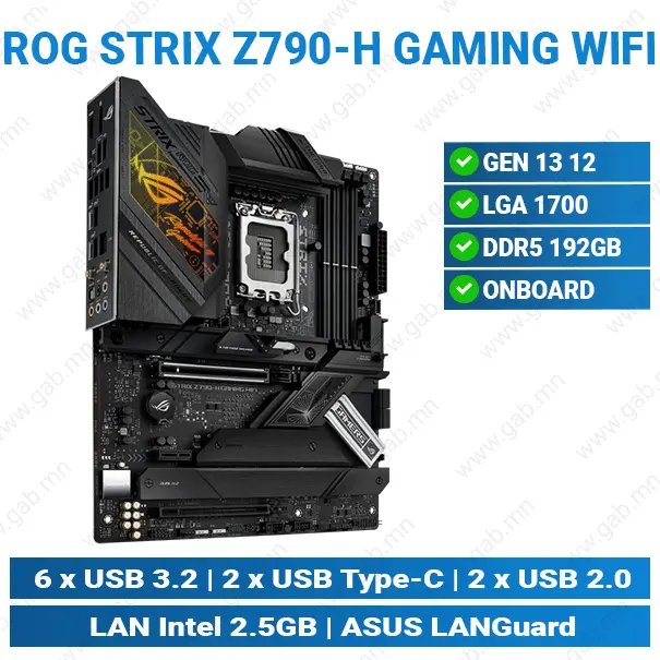 [#12'0013] Rog Strix Z790-H Gaming Wi-Fi D5 Asus MB'