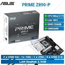 [#12'0011] ASUS Prime Z890-P D5 LGA1851 | Desktop Motherboard