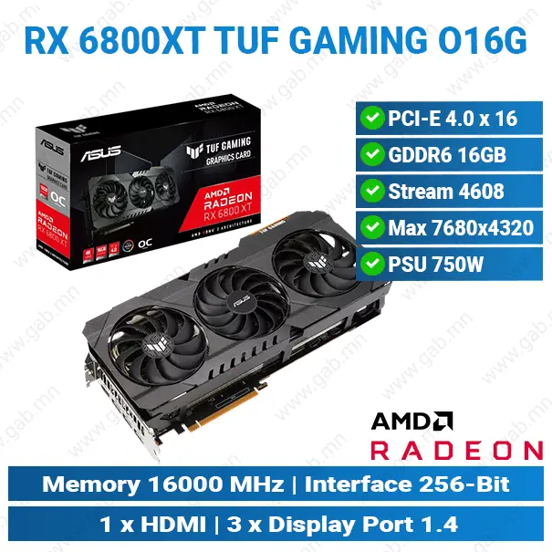 [#13'0014] RADEON RX 6800 XT TUF GAMING O16G | ASUS Graphics Card