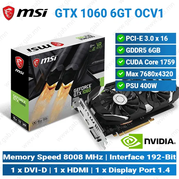 GTX1060 5G MSi GC'
