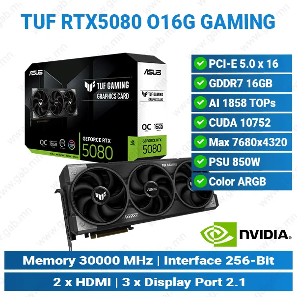 [#13'0008] RTX5080 16G TUF Gaming ASUS GC'