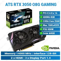[#13'0013] RTX3050 ATS O8G Gaming | ASUS Graphics Card Used