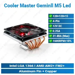 [#14'0005] Cooler Master Geminll M5 Led 2/1 | Air Cooler