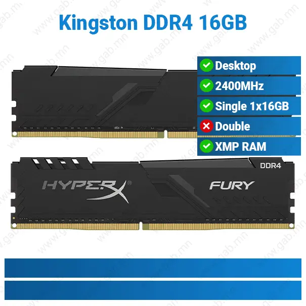 [#15'0027] DDR4 16GB 2400MHz Kingston HyperX PC RAM