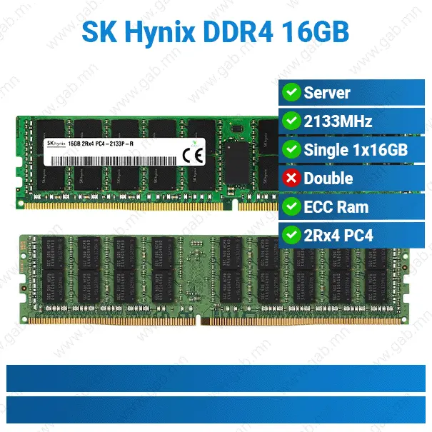 [#15'0029] DDR4 16GB 2133MHz 2Rx4 PC4-2133P SK Hynix ECC