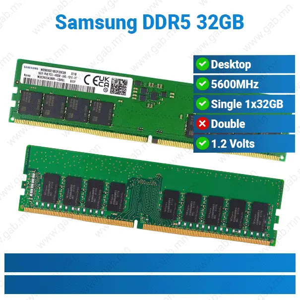 [#15'0039] DDR5 32GB 5600MT/s Samsung PC RAM