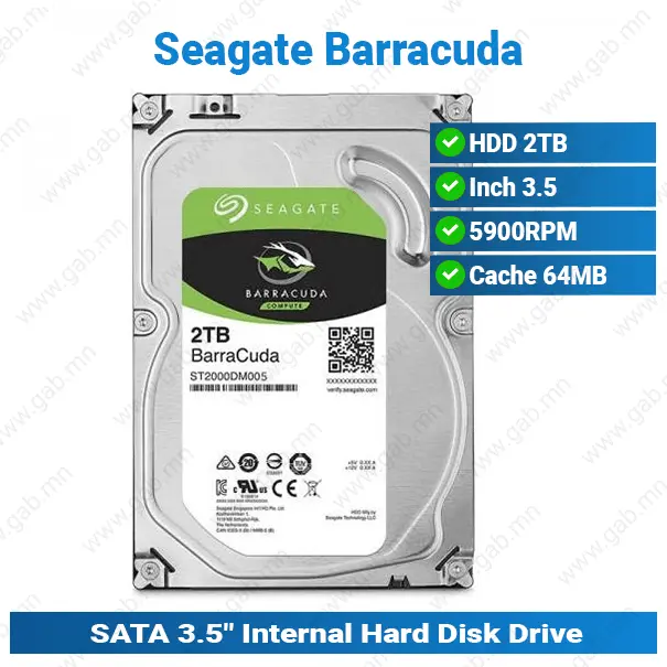 [#16'0022] HDD 2TB 5.9K 3.5 Barracuda Seagate