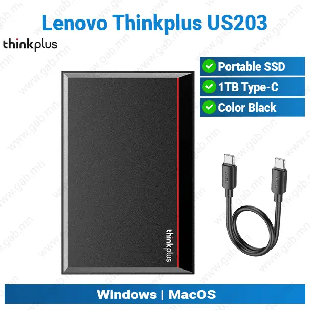 [#16'0042] USB Portable 2TB Thinkplus UD100 Lenovo HDD'