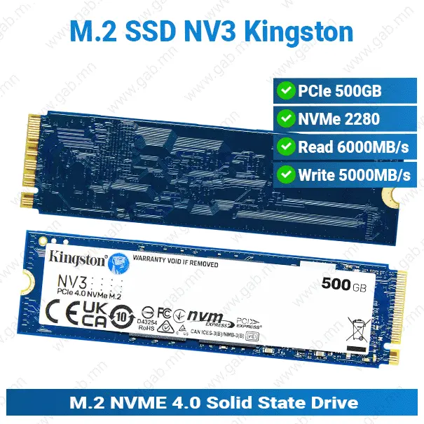 [#16'0004] M.2 2280 500GB NVME 4.0 NV3 Kingston