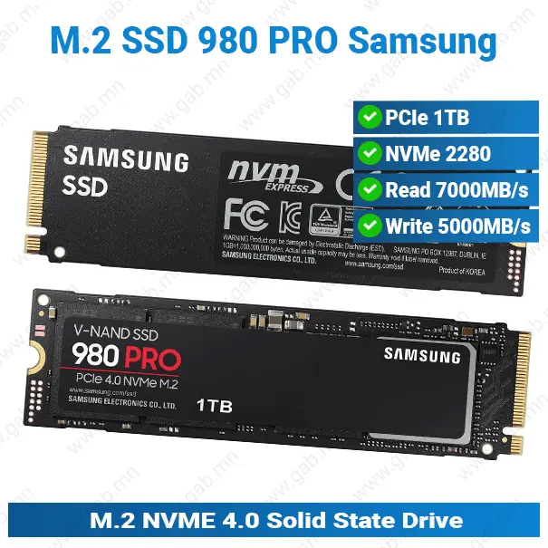 [#16'0007] M.2 1TB 2280 NVMe 4.0 980 PRO Samsung | Hard Disk