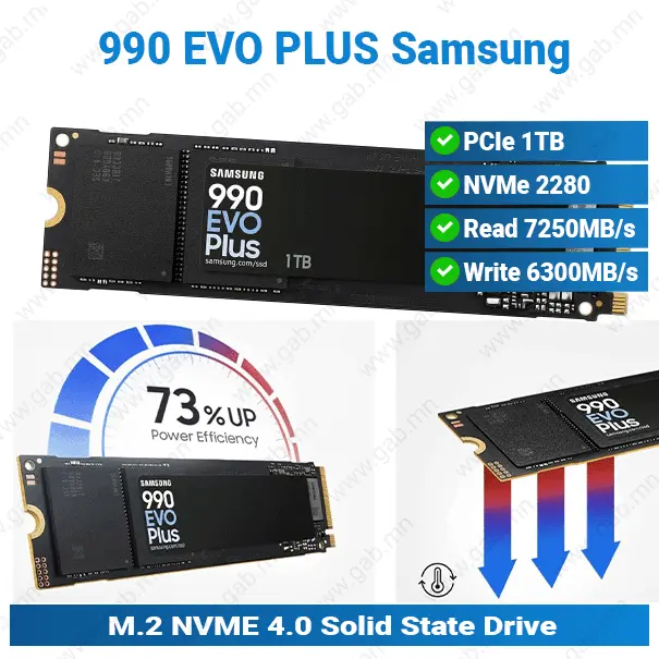 [#16'0008] M.2 2280 1TB NVMe 4.0 990 EVO PLUS Samsung