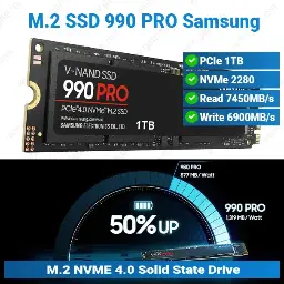 [#16'0010] M.2 2280 1TB NVMe 4.0 990 PRO Samsung HDD'