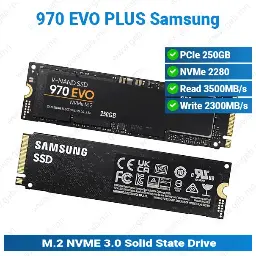 [#16'0001] M.2 2280 250GB NVME 3.0 970 EVO PLUS Samsung HDD'