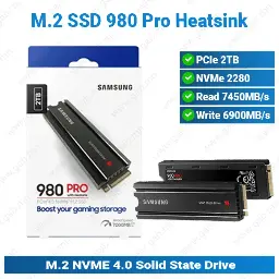 [#16'0012] M.2 2280 2TB NVMe 4.0 980 PRO Heatsink Samsung HDD'