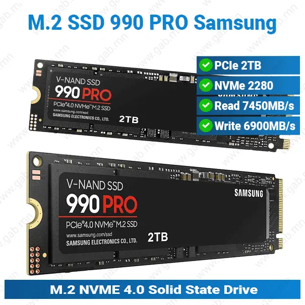 [#16'0014] M.2 2TB 2280 NVMe 4.0 990 PRO Samsung | Hard Disk