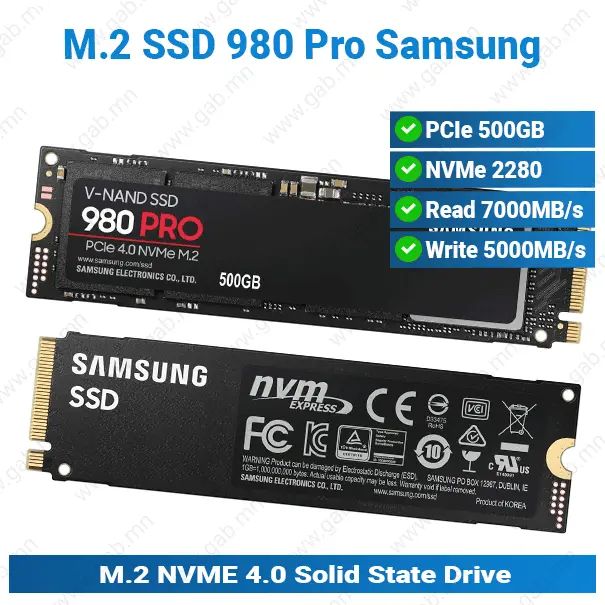 M.2 2280 500GB NVMe 4.0 980 PRO Samsung HDD'