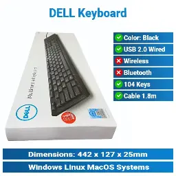 [#20'0006] DELL Wired Keyboard KB216