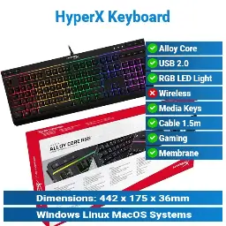 [#20'0007] HyperX Alloy Core RGB Gaming Keyboard KMP