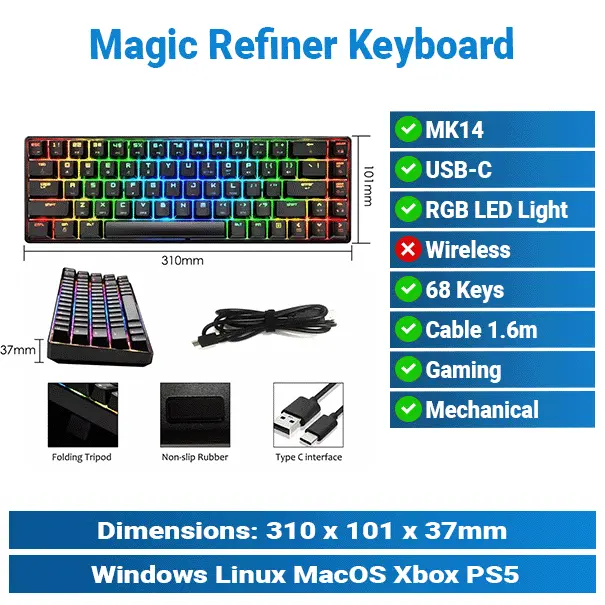 [#20'0015] Magic-Refiner MK14 Gaming Keyboard KMP