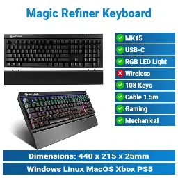 [#20'0014] Magic-Refiner MK15 Wired Keyboard | Gaming Keyboard