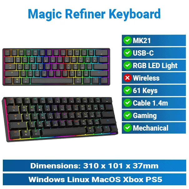 [#20'0020] Magic-Refiner MK21 RGB Gaming Keyboard KMP