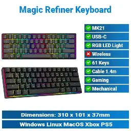 [#20'0020] Magic-Refiner MK21 RGB Gaming Keyboard KMP
