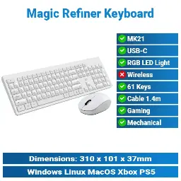 [#20'0022] Decdeal ik7830 Wireless White Keyboard Mouse KMP