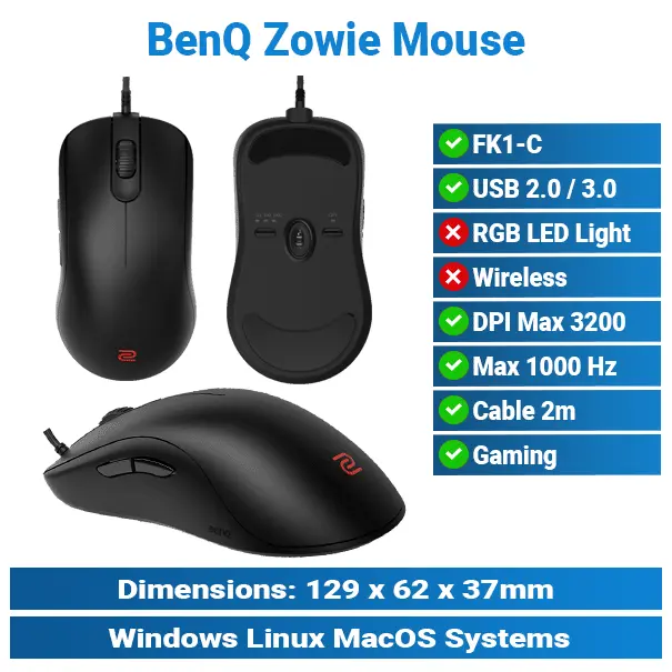 [#20'0024] ZOWIE FK1-C | BenQ Gaming Mouse