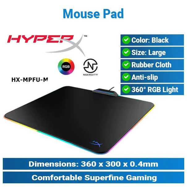 [#20'0004] HyperX FURY Ultra RGB Gaming Mouse Pad KMP