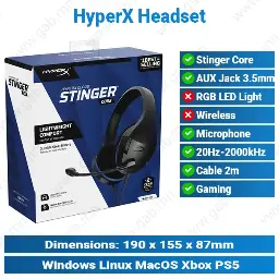 [#21'0004] HyperX Stinger Core Wired Headset | Gaming Headset