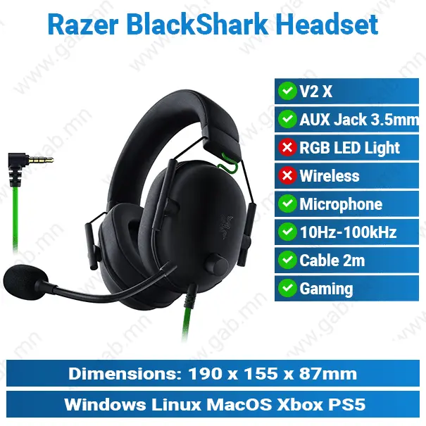 [#21'0005] Razer BlackShark V2 X Gaming Headphone MSH
