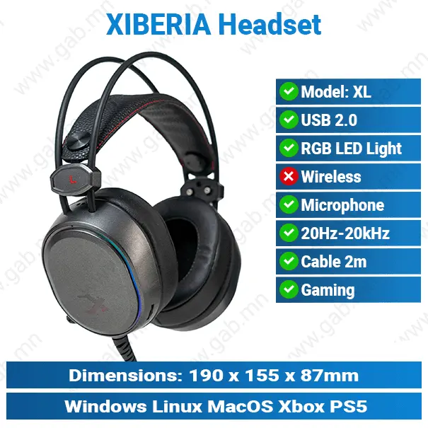[#21'0006] XIBERIA XL RGB Gaming Headset MSH