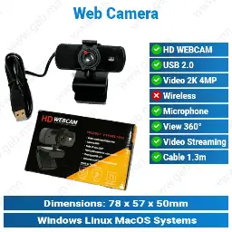 [#22'0004] 2K 4MP USB2.0 Web Camera