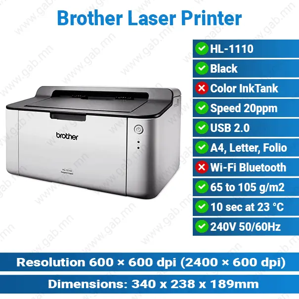 [#29'0001] Mono HL-1110 A4 Laser | Brother Printer