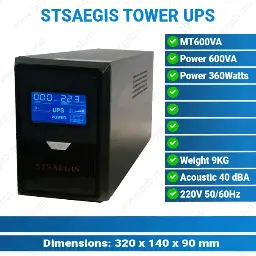 [#38'0003] STSAEGIS UPS 250W 500VA 220V Tower | UPS Tower