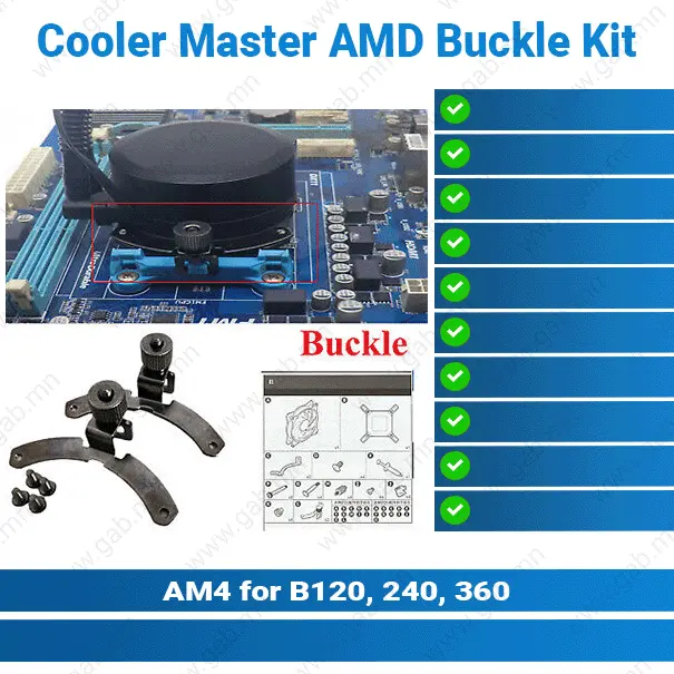 [#50'0047] Cooler Master AM4 for B120, 240, 360 AMD Buckle Kit