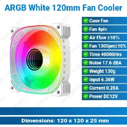[#50'0011] ARGB 120mm White Fan Cooler